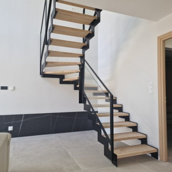 Escalier deux quart tournant double limon 1 - Escaliers - Nos projets