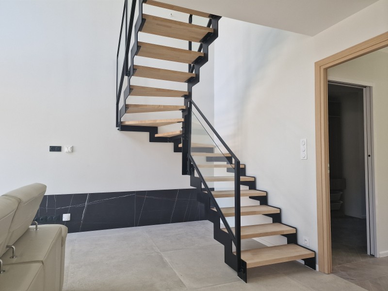 Escalier deux quart tournant double limon 1 - Escaliers - Nos projets